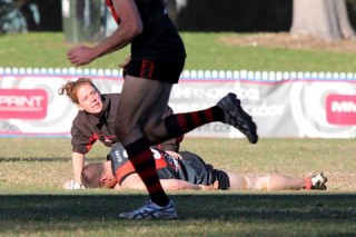 North Shore Australian Football Club with Claire Rees at Gore Hill Oval.